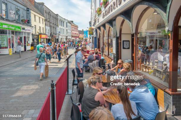 cafe restaurant in downtown galway ireland - galway stock pictures, royalty-free photos & images