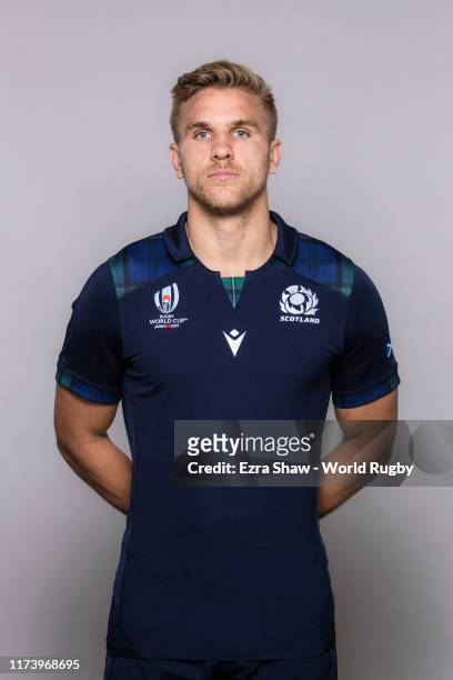 Chris Harris of Scotland poses for a portrait during the Scotland Rugby World Cup 2019 squad photo call on on September 11, 2019 in Nagasaki, Japan.