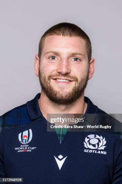 Finn Russell of Scotland poses for a portrait during the Scotland Rugby World Cup 2019 squad photo call on on September 11, 2019 in Nagasaki, Japan.