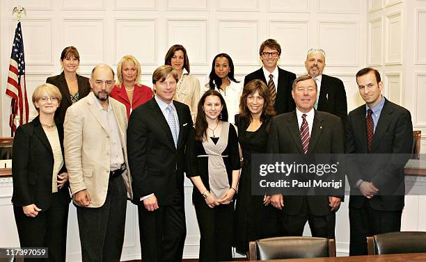 Lisa Bain, Richard Schiff, Tom Blair, Hallie Eisenberg, Robin Bronk, Scott Conner, and Carl Baum; Mary Bono, Kristin Harkin, Wendie Malick, Kerry...