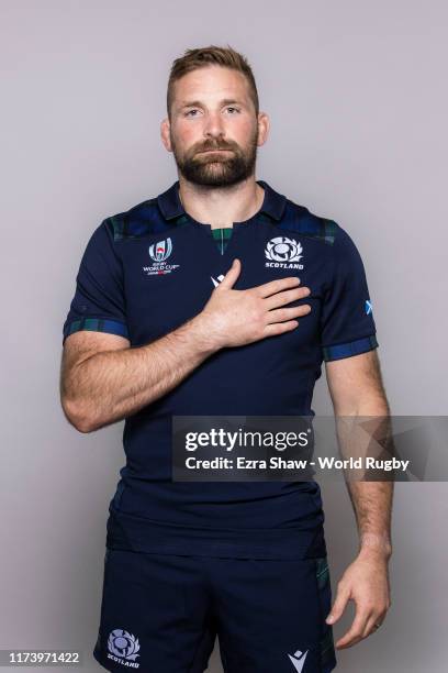 John Barclay of Scotland poses for a portrait during the Scotland Rugby World Cup 2019 squad photo call on on September 11, 2019 in Nagasaki, Japan.