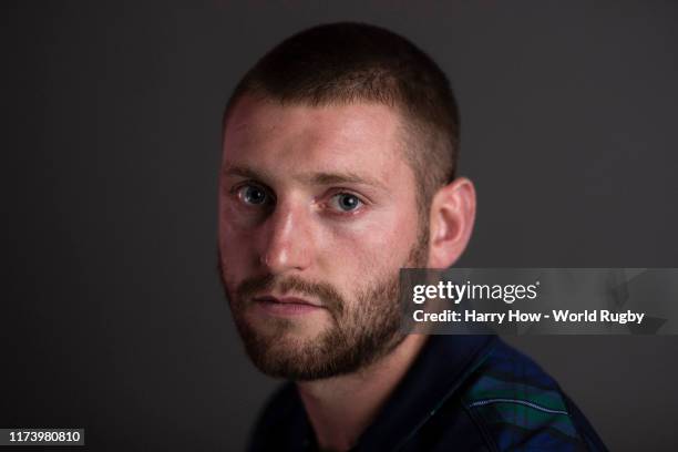 Finn Russell of Scotland poses for a portrait during the Scotland Rugby World Cup 2019 squad photo call on on September 11, 2019 in Nagasaki, Japan.