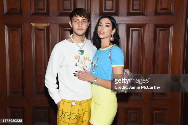 Anwar Hadid and Dua Lipa attend the Marc Jacobs Spring 2020 Runway Show at Park Avenue Armory on September 11, 2019 in New York City.