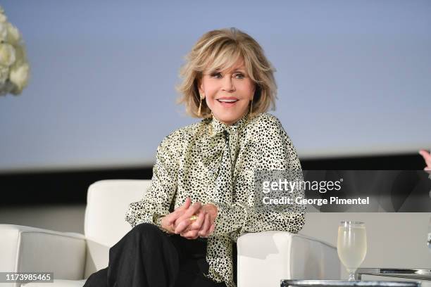 Jane Fonda attends the L'Oréal In Conversation with Jane Fonda during the 2019 Toronto International Film Festival held at Hotel X on September 11,...