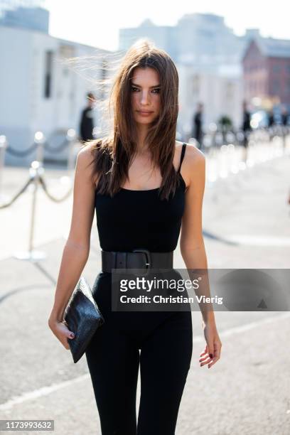 Emily Ratajkowski is seen outside Michael Kors during New York Fashion Week September 2019 on September 11, 2019 in New York City.