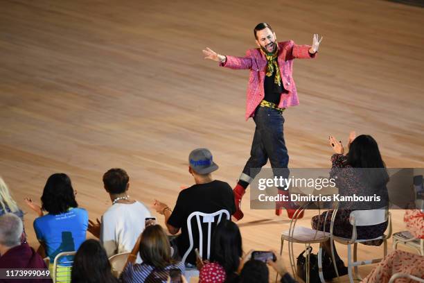 Designer Marc Jacobs walks the runway finale during the Marc Jacobs Spring 2020 Runway Show at Park Avenue Armory on September 11, 2019 in New York...