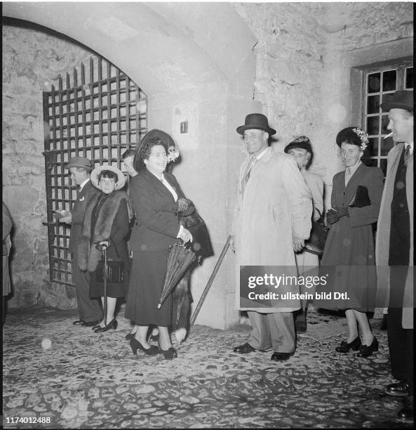 Princess Margaret visits Castle Chillon, 1949