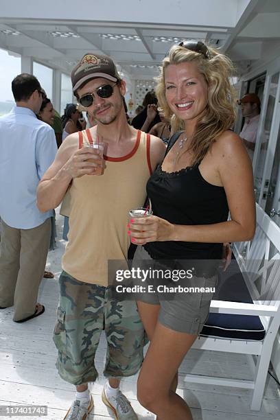 Clifton Collins Jr. And Amanda Tosch during 10 CANE RUM and ALTERNA Party Hosted By Rosario Dawson For Voto Latino at Polaroid Beach House in Malibu,...