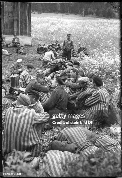 Refugees from the concentration camp of Dachau, 1945