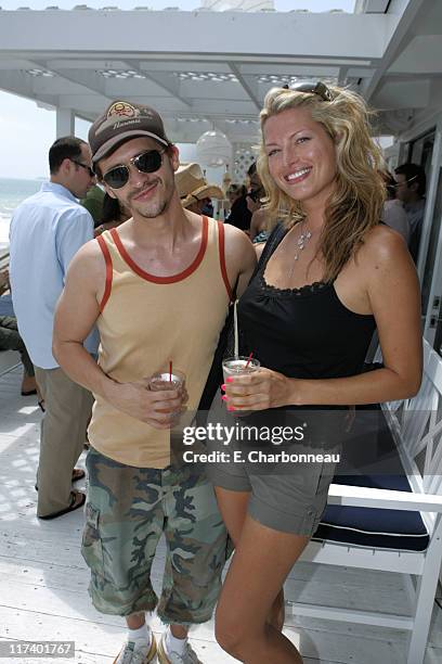 Clifton Collins Jr. And Amanda Tosch during 10 CANE RUM and ALTERNA Party Hosted By Rosario Dawson For Voto Latino at Polaroid Beach House in Malibu,...