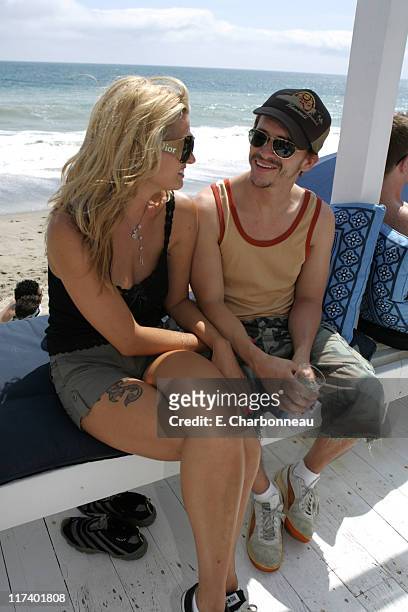 Amanda Tosch and Clifton Collins Jr. During 10 CANE RUM and ALTERNA Party Hosted By Rosario Dawson For Voto Latino at Polaroid Beach House in Malibu,...