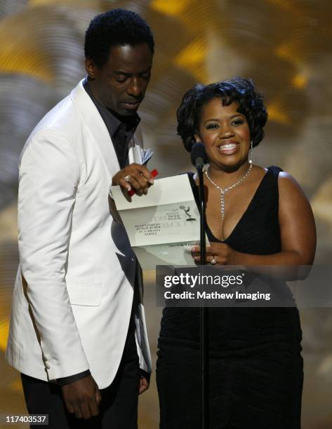 Isaiah Washington and Chandra Wilson, presenters during 58th Annual Creative Arts Emmy Awards - Show at The Shrine Auditorium in Los Angeles,...