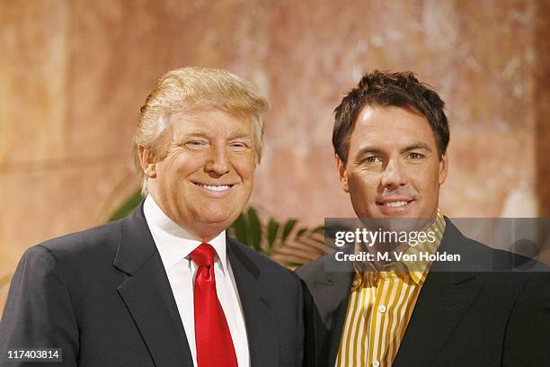 Donald Trump and Mark Steines during Donald Trump Hosts AOL & Mark Burnett's Interactive Game "Gold Rush" at Trump Tower in New York City, New York,...