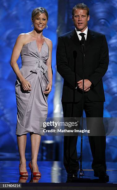 Julie Bowen and Mark Valley, presenters during 58th Annual Creative Arts Emmy Awards - Show at The Shrine Auditorium in Los Angeles, California,...