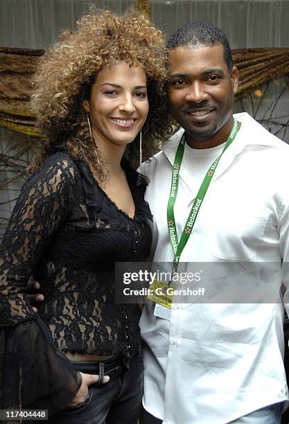 Ines Gaviria and Carlos Alvarez, KLVE Los Angeles during The 7th Annual Latin GRAMMY Awards - Univision Radio Remotes - Day 1 at Madison Square...