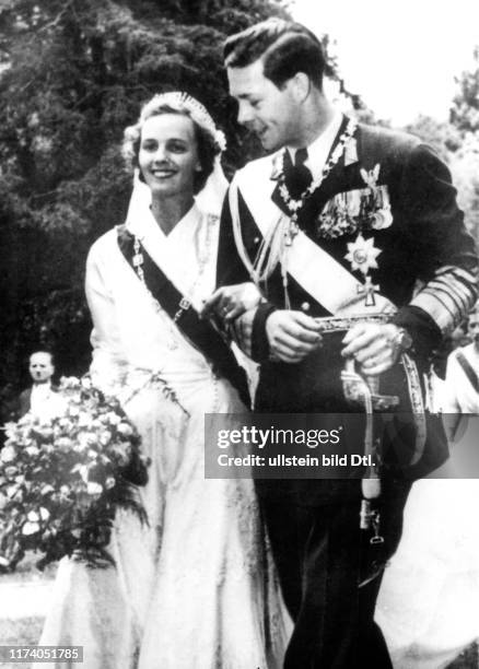 Wedding of former King Michael of Romania with Anne of Bourbon-Parma, 1948