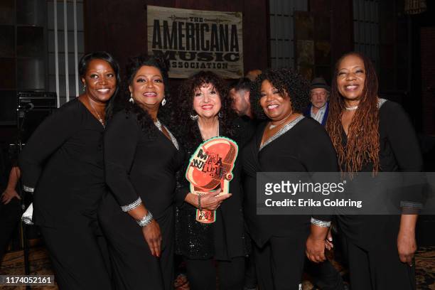 Alfreda McCrary, Regina McCrary, Maria Muldaur, Ann McCrary and Deborah McCrary seen backstage during the 2019 Americana Honors & Awards at Ryman...