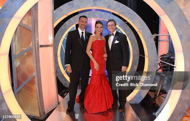 Kike Santander, Chairman of the Latin Recording Academy, host Barbara Palacios, and Gabriel Abaroa, President of the Latin Recording Academy