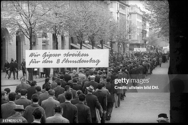 Gipser im 1. Mai Umzug in Zürich 1963