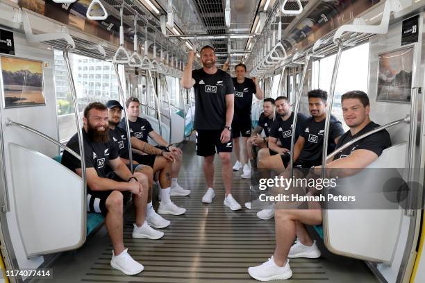 Liam Coltman, Ofa Tuungafasi, Matt Todd, Kieran Read, Ben Smith, Sonny Bill Williams, Dane Coles, Ardie Savea and Scott Barrett of the All Blacks...