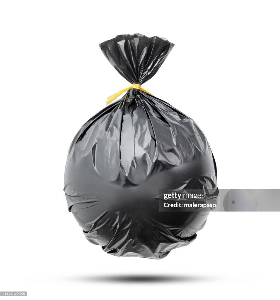Garbage bag on white background