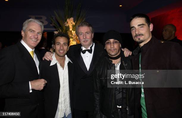 Michael Smellie, COO BMG, Howie Dorough, Rolf Schmidt-Holz, BMG Chairman and CEO, A.J. McLean, Kevin Richardson