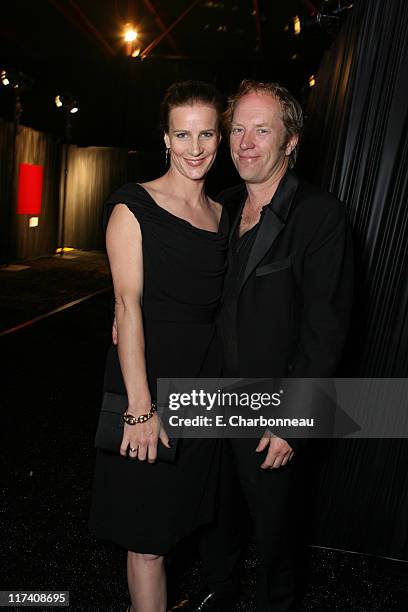Rachel Griffiths and husband Andrew Taylor during MOCA's Opening Night Fete For The Skin + Bones Exhibition Sponsored By Infiniti With Champagne...