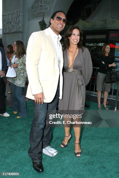 Dwayne "The Rock" Johnson and wife Dany Johnson during The Los Angeles Premiere of Columbia Pictures' "Gridiron Gang" at Grauman's Chinese Theatre in...