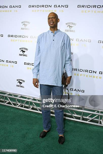 Kareem Abdul-Jabbar during The Los Angeles Premiere of Columbia Pictures' "Gridiron Gang" at Grauman's Chinese Theatre in Hollywood, California,...