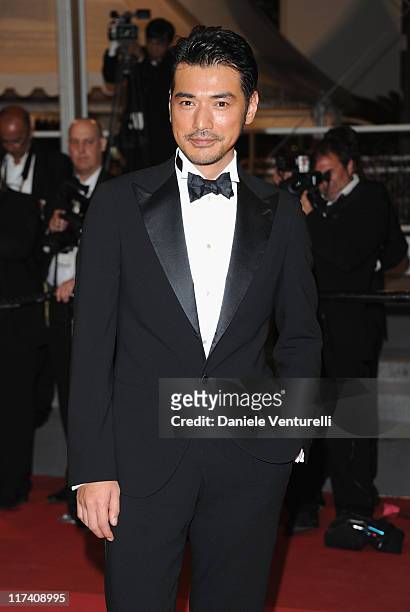 Actor Takeshi Kaneshiro attends the "Wu Xia" Premiere during the 64th Annual Cannes Film Festival at the Palais des Festivals on May 13, 2011 in...