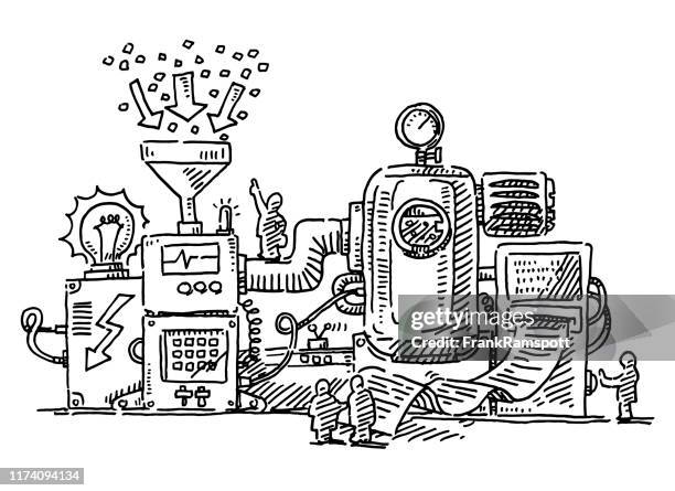 複雜機器小人圖繪圖 - funnel 幅插畫檔、美工圖案、卡通及圖標