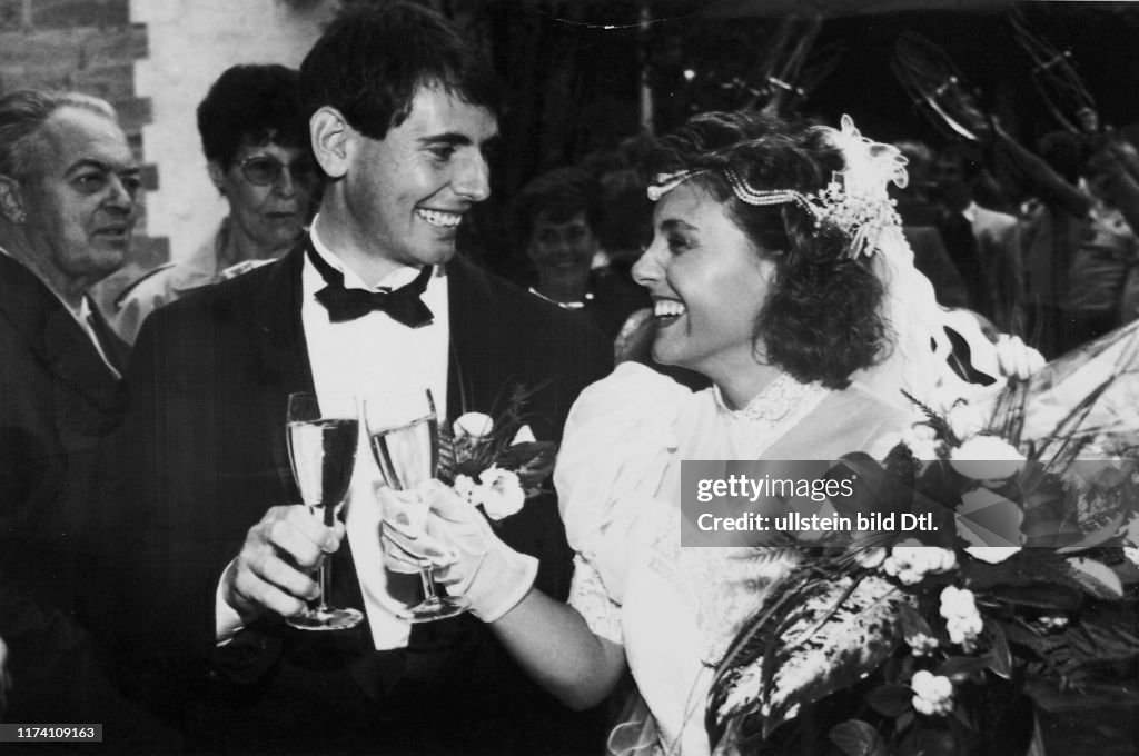 Tony und Brigitte Rominger, Hochzeit 1988 Nachrichtenfoto Getty Images