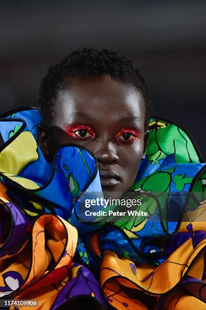 Model walks the runway during the Marc Jacobs Spring 2020 Runway Show at Park Avenue Armory on September 11, 2019 in New York City.