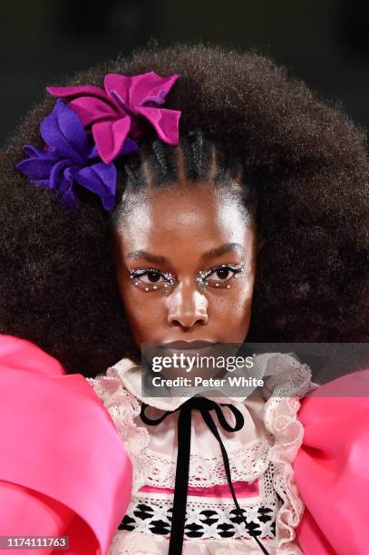 Model walks the runway during the Marc Jacobs Spring 2020 Runway Show at Park Avenue Armory on September 11, 2019 in New York City.