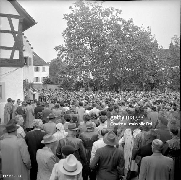 Redner; Protest gegen Kraftwerkbau, Wasserkraftwerk; 1954