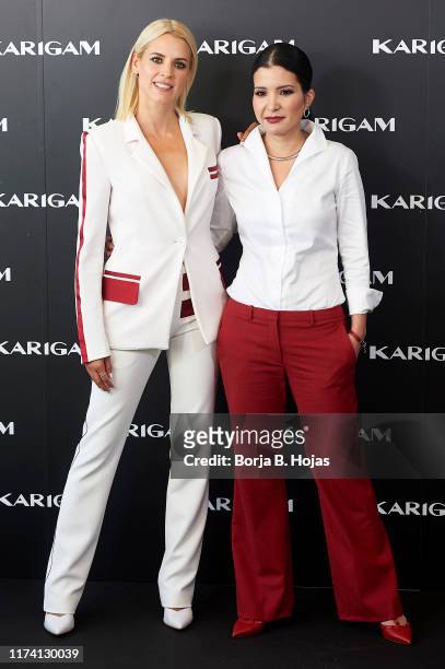 Actress Maggie Civantos and founder Karina Gamez during the presentation of new brand Karigam on September 12, 2019 in Madrid, Spain.