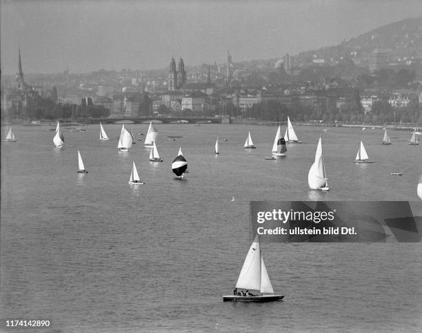 Herbst-Regatta, Wettsegeln auf dem Zürichsee 1960