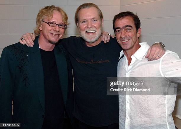 Mike Mills of R.E.M., Gregg Allman and Bill Berry of R.E.M.