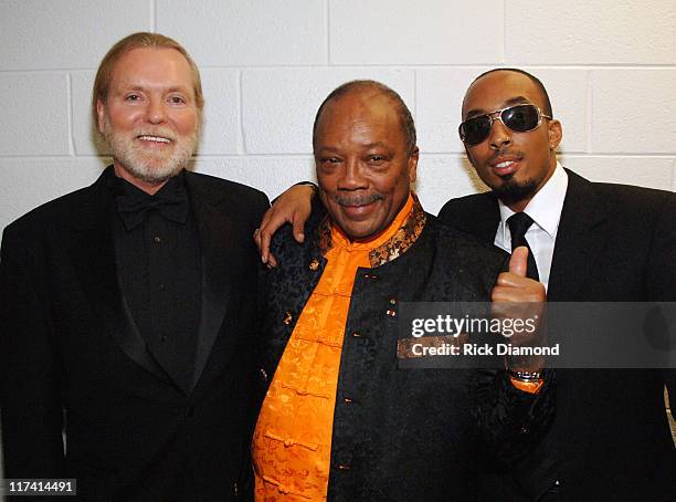 Gregg Allman, Quincy Jones and Dallas Austin during 28th Annual Georgia Music Hall of Fame Awards - September 16, 2006 at Georgia World Congress...