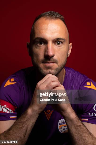 Ivan Franjic poses during the Perth Glory 2019/20 A-League Headshots Session at Glory HQ on September 12, 2019 in Perth, Australia.