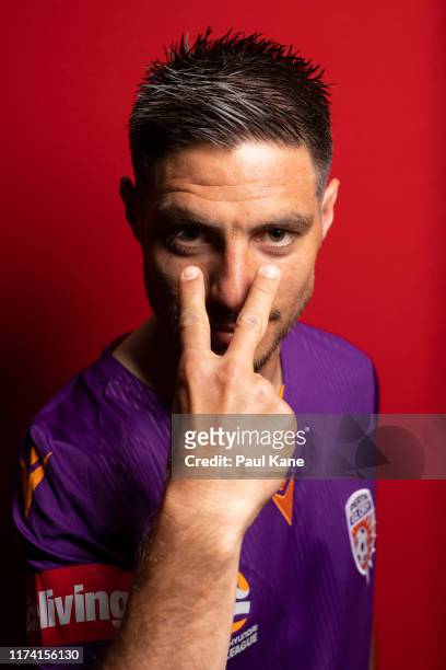 Bruno Fornaroli poses during the Perth Glory 2019/20 A-League Headshots Session at Glory HQ on September 12, 2019 in Perth, Australia.