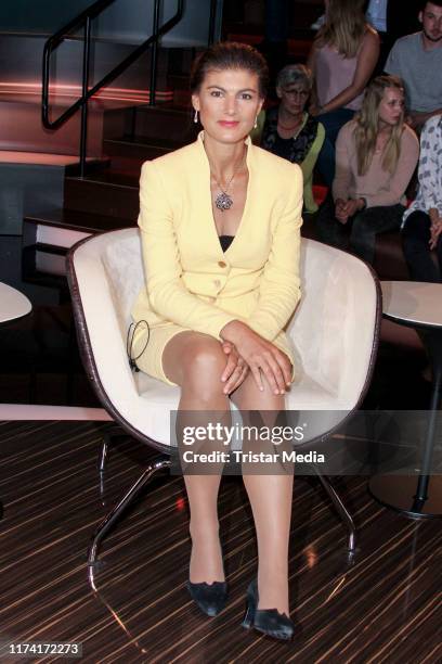Sahra Wagenknecht during the "Markus Lanz" TV show on September 11, 2019 in Hamburg, Germany.