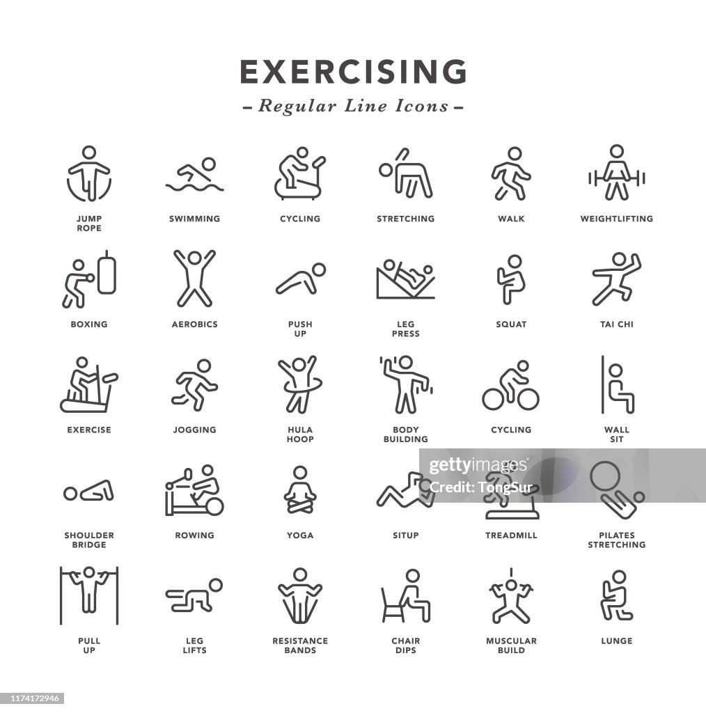 Exercising - Regular Line Icons