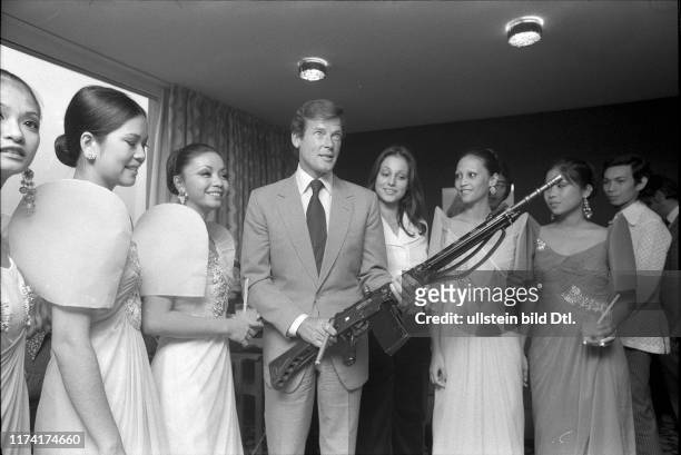 Roger Moore presents his first James Bond film, 1974