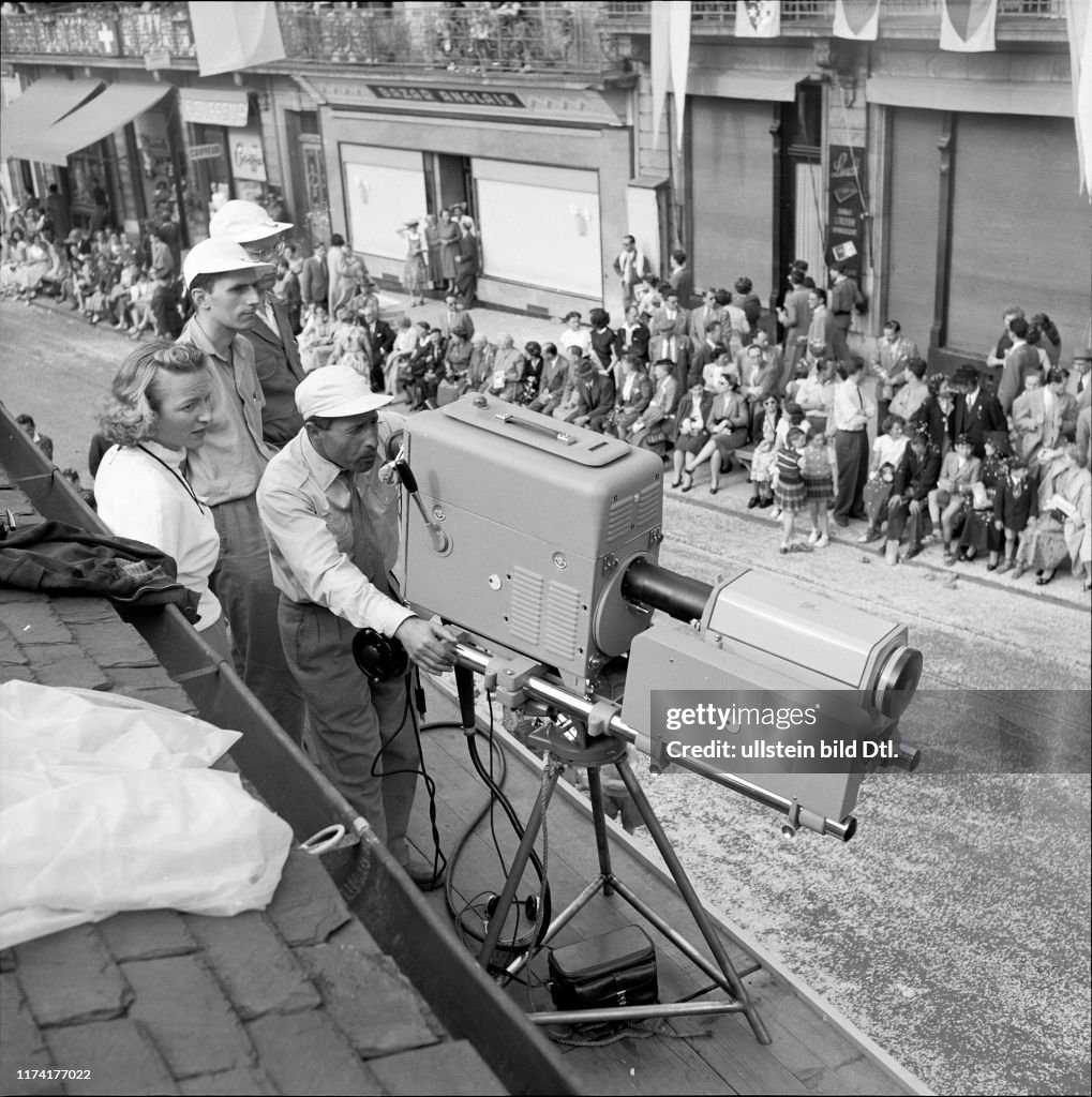 Narcissus Festival, Montreux 1954; swiss TV team filming