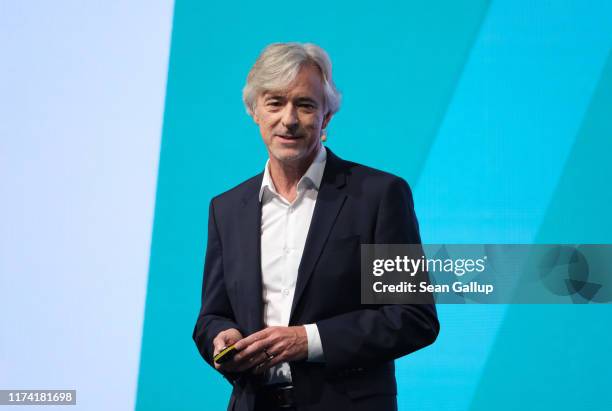 John Krafcik, CEO of Waymo, speaks at the opening event of the IAA 2019 Frankfurt Auto Show on September 12, 2019 in Frankfurt am Main, Germany. The...