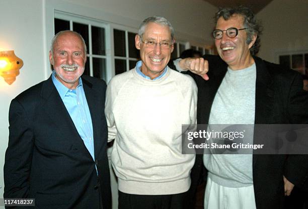 Michael Lynne, Henry Schleiff and Bob Shaye during The 11th Annual Hamptons International Film Festival - New Line Cinema Party at Nick and Tonis in...