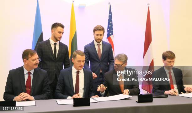 Estonian Minister of Economy and Infrastructure Taavi Aas, Lithuanian Minister of Energy Zygimantas Vaiciunas, US Secretary of Energy Rick Perry and...