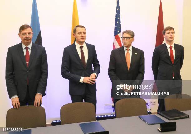 Estonian Minister of Economy and Infrastructure Taavi Aas, Lithuanian Minister of Energy Zygimantas Vaiciunas, US Secretary of Energy Rick Perry and...