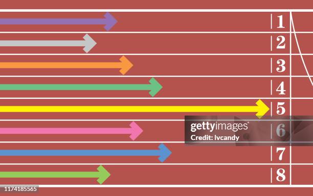 arrows for competition - running track stock illustrations